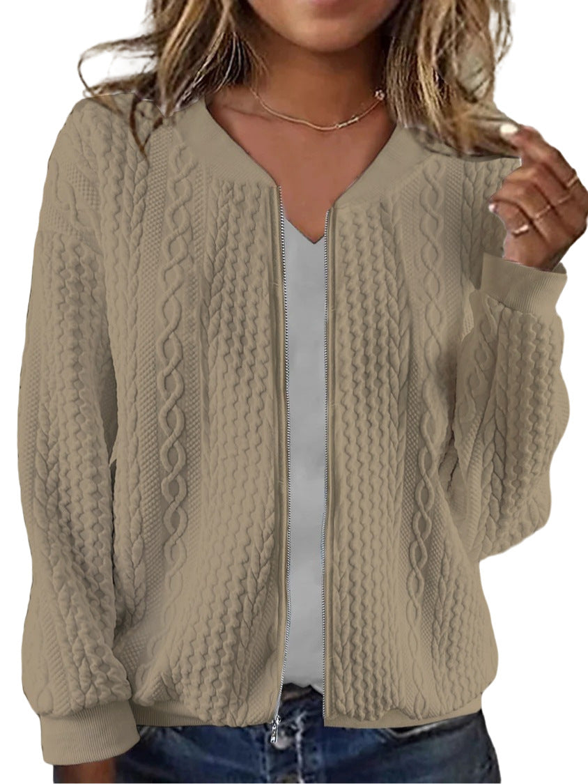 Out-Shine | Textured Zip-Up Bomber Jacket
