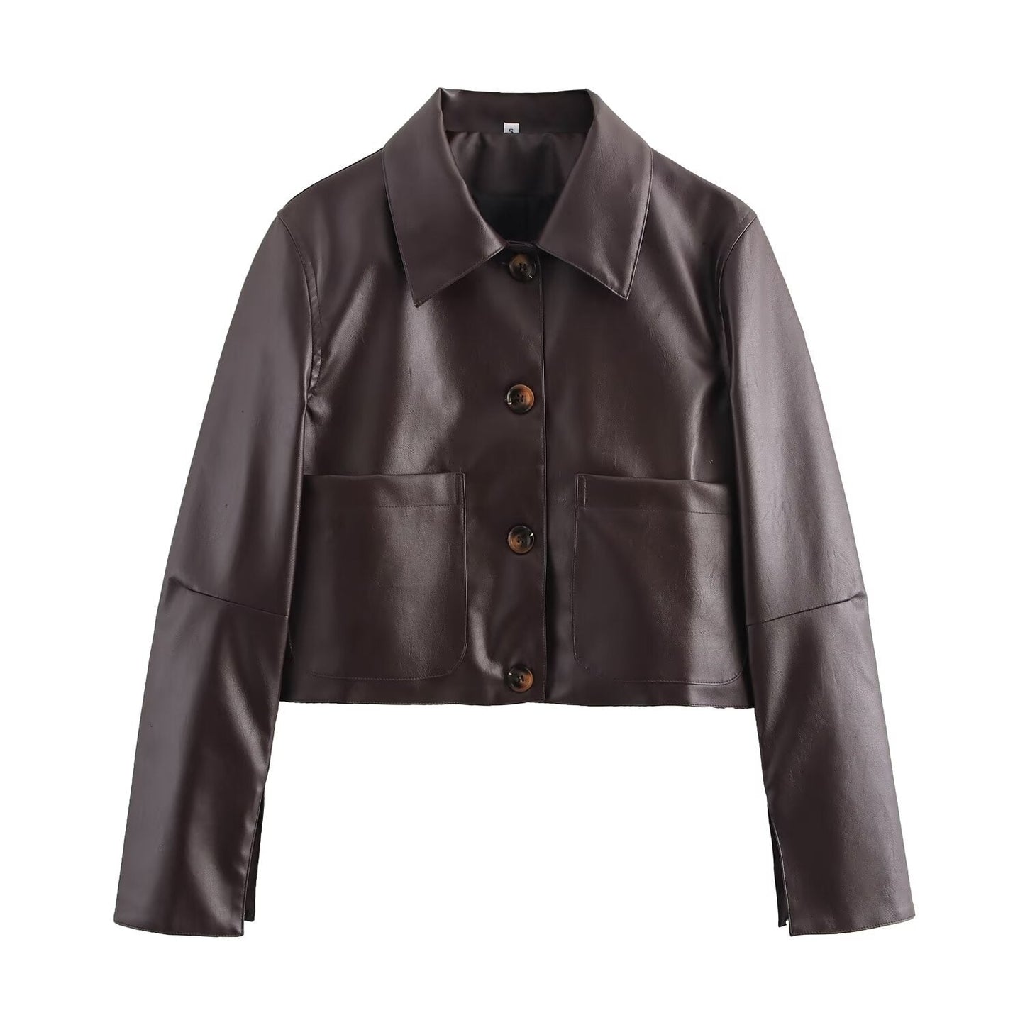 Out-Shine | Plain color leather jacket