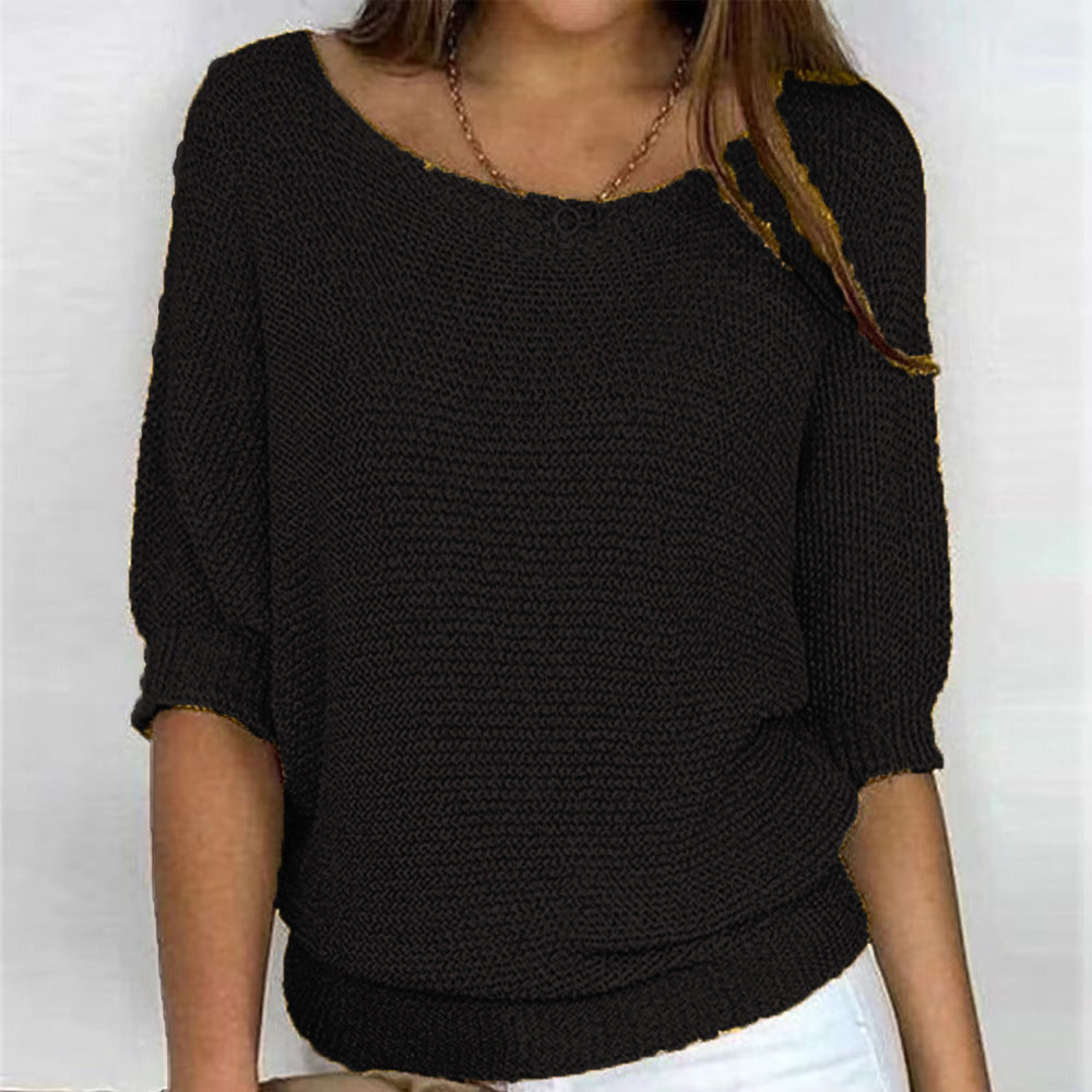 Out-Shine | Black Three Quarter Top