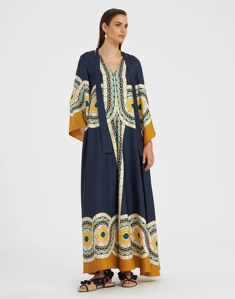 Deslumbra | Vestido estampado de tres cuartos 