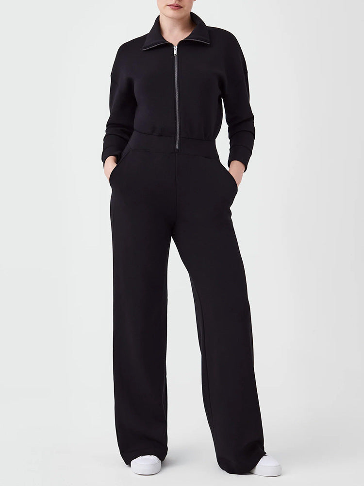 Out-Shine | Long Sleeve Wide Pants Jumpsuit