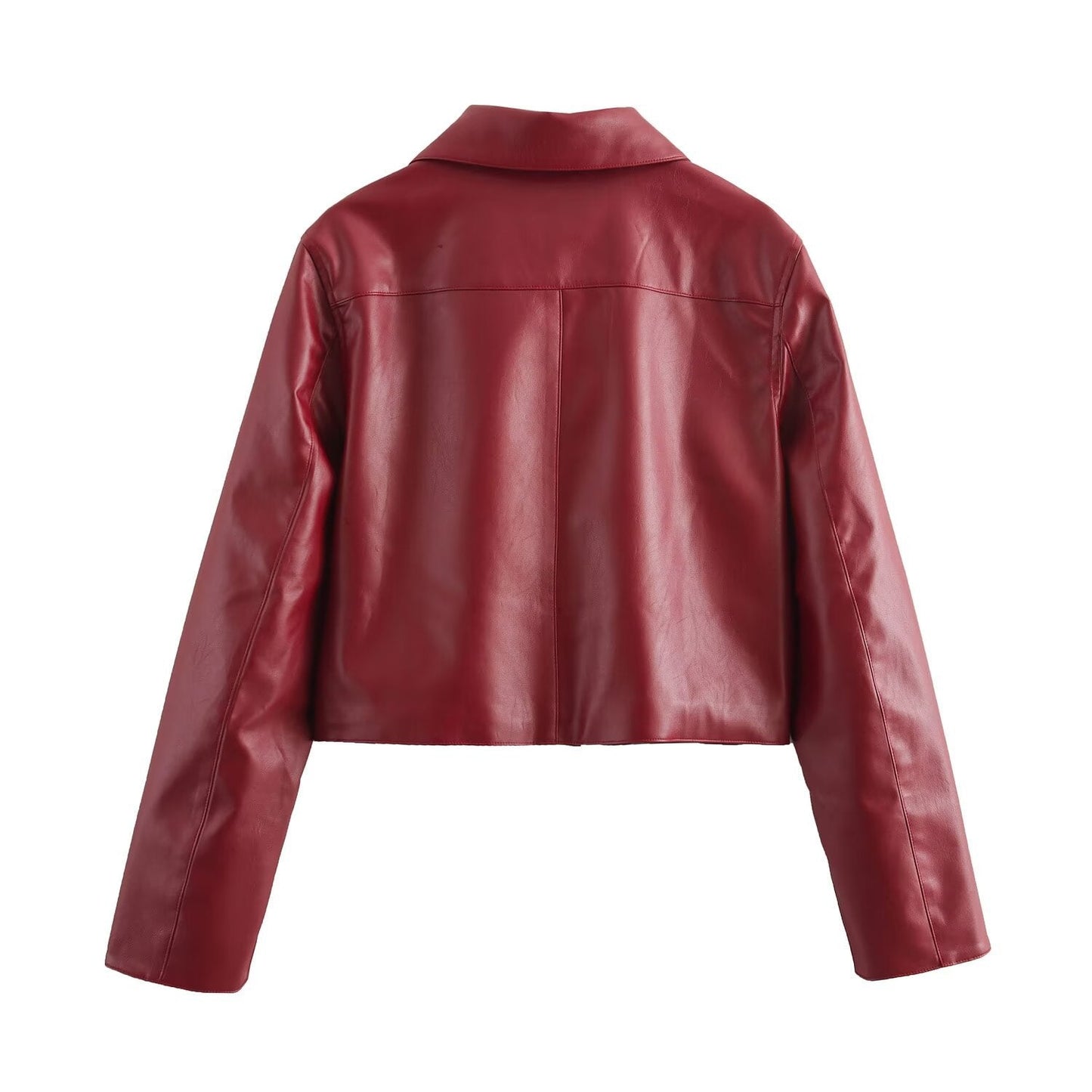 Out-Shine | Plain color leather jacket