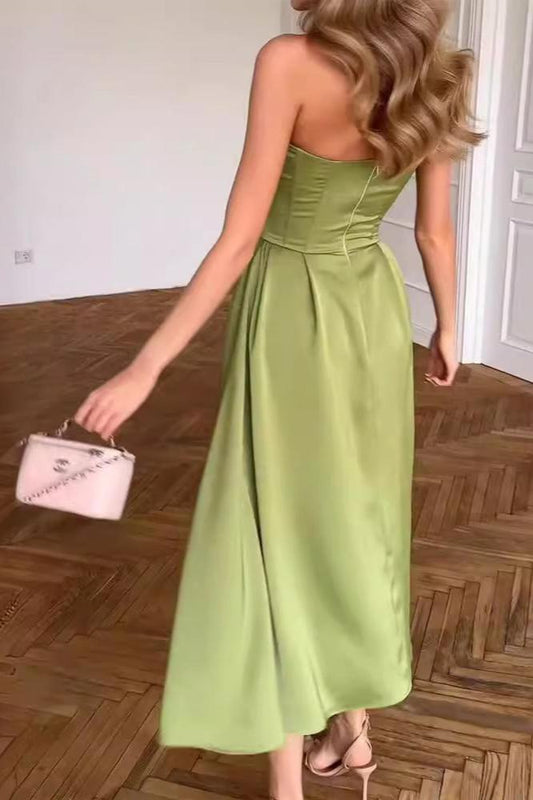 Out-Shine | Charm Strapless Sweetheart Midi Dress