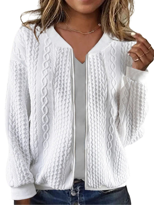 Out-Shine | Textured Zip-Up Bomber Jacket