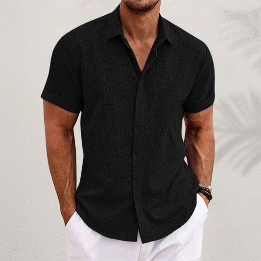 Out-Shine | Black linen shirt