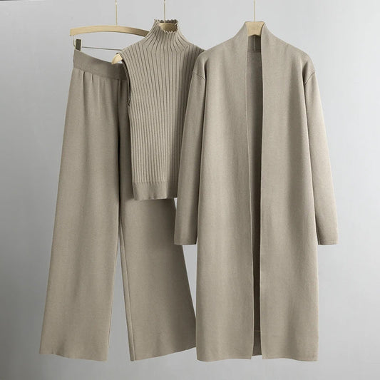 Out-Shine | Beige Cashmere Coordinated Set
