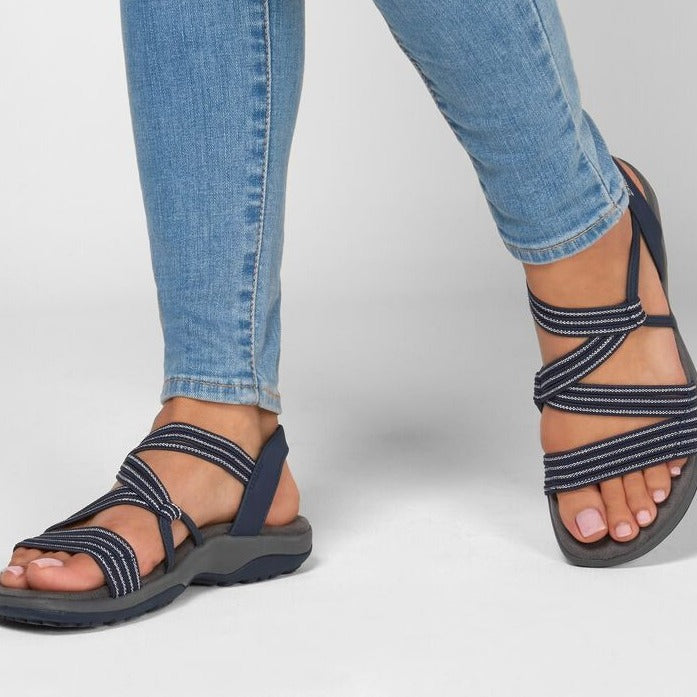 Deslumbra | Sandalias de tiras cómodas y extragrandes de Pedic para el tiempo libre | Sandalias de tiras con suela suave para el verano para mujer