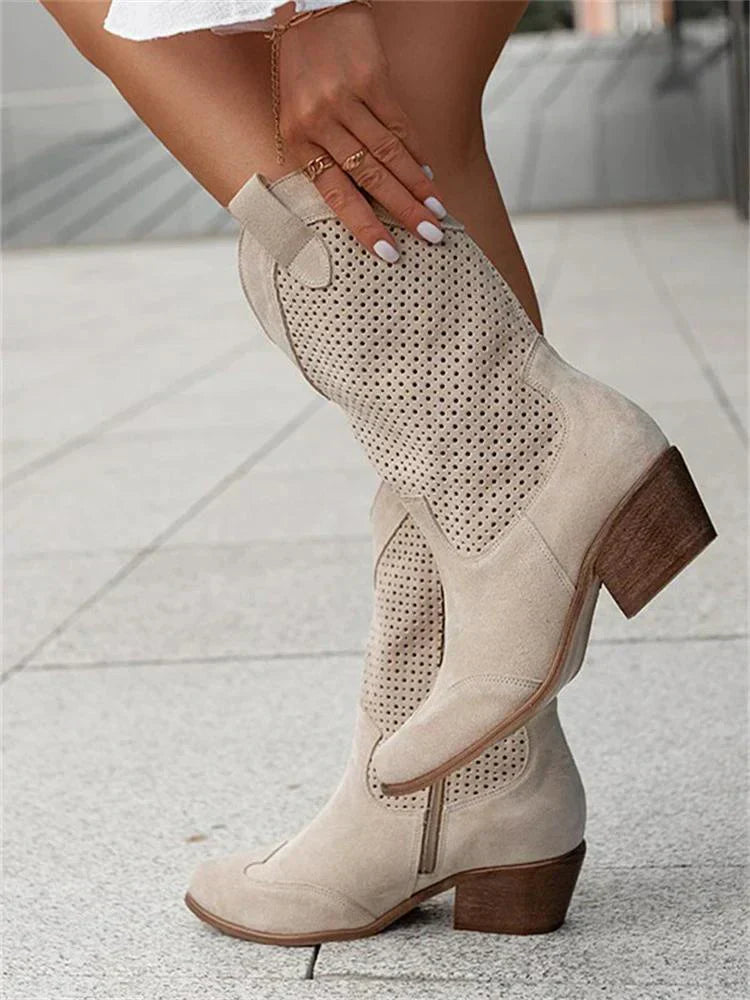 Out-Shine | Breathable fancy cowboy boots with zipper