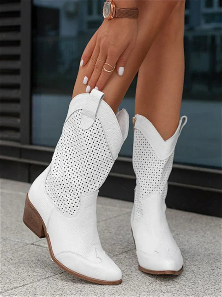 Out-Shine | Breathable fancy cowboy boots with zipper