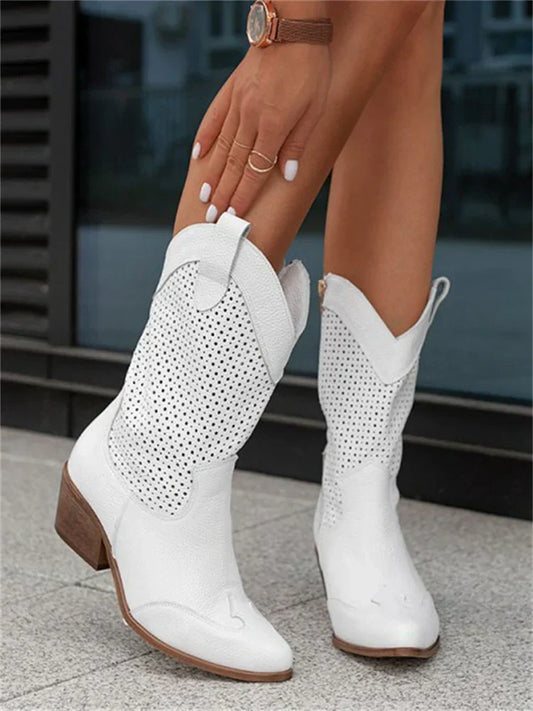Out-Shine | Breathable fancy cowboy boots with zipper