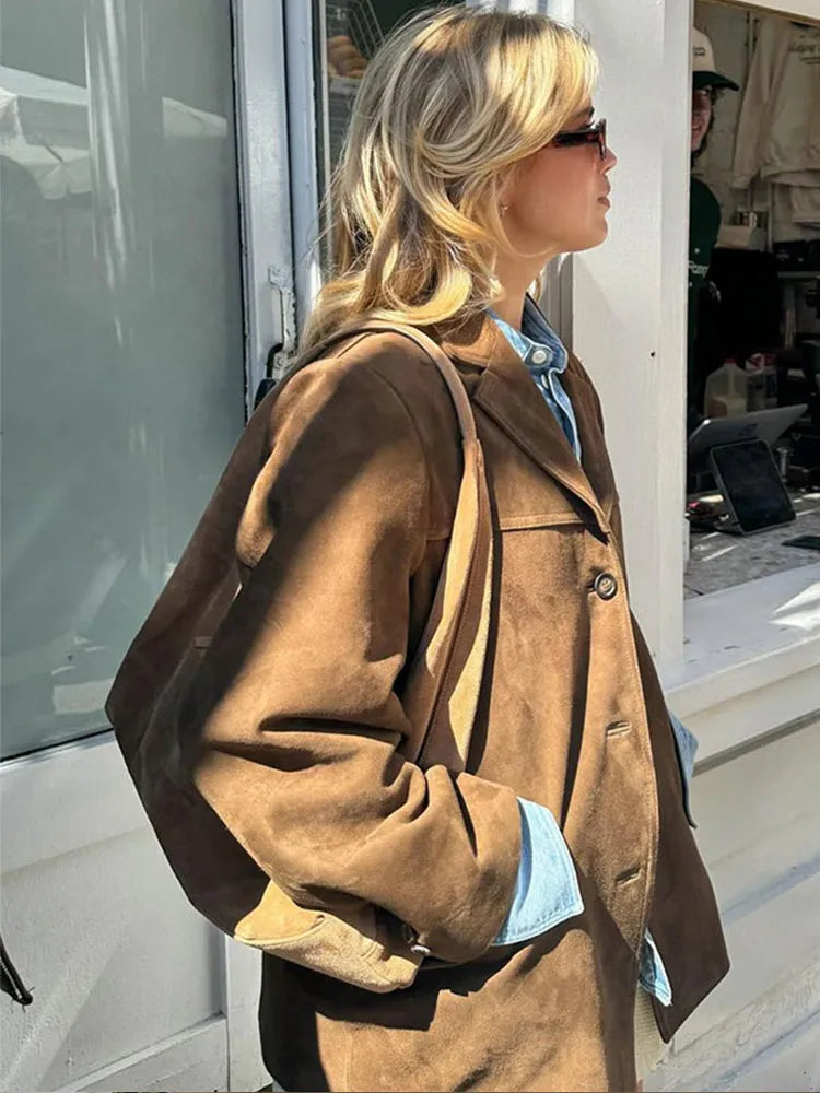Out-Shine | Suede Blazer for Women