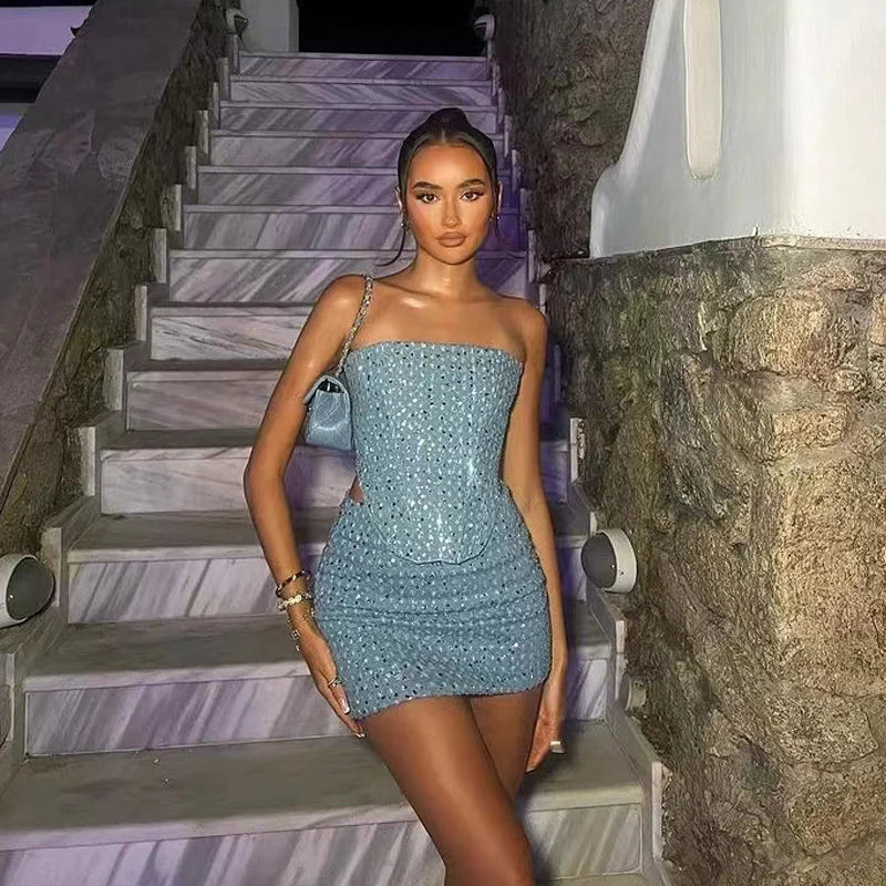 Out-Shine | Sparkling Denim Co-Ord