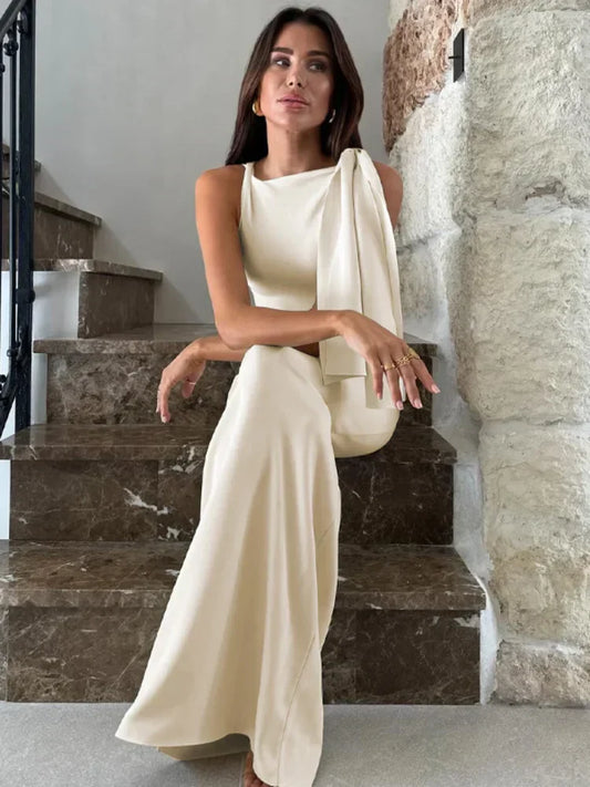 Out-Shine | Asymmetrical Band Maxi Dress