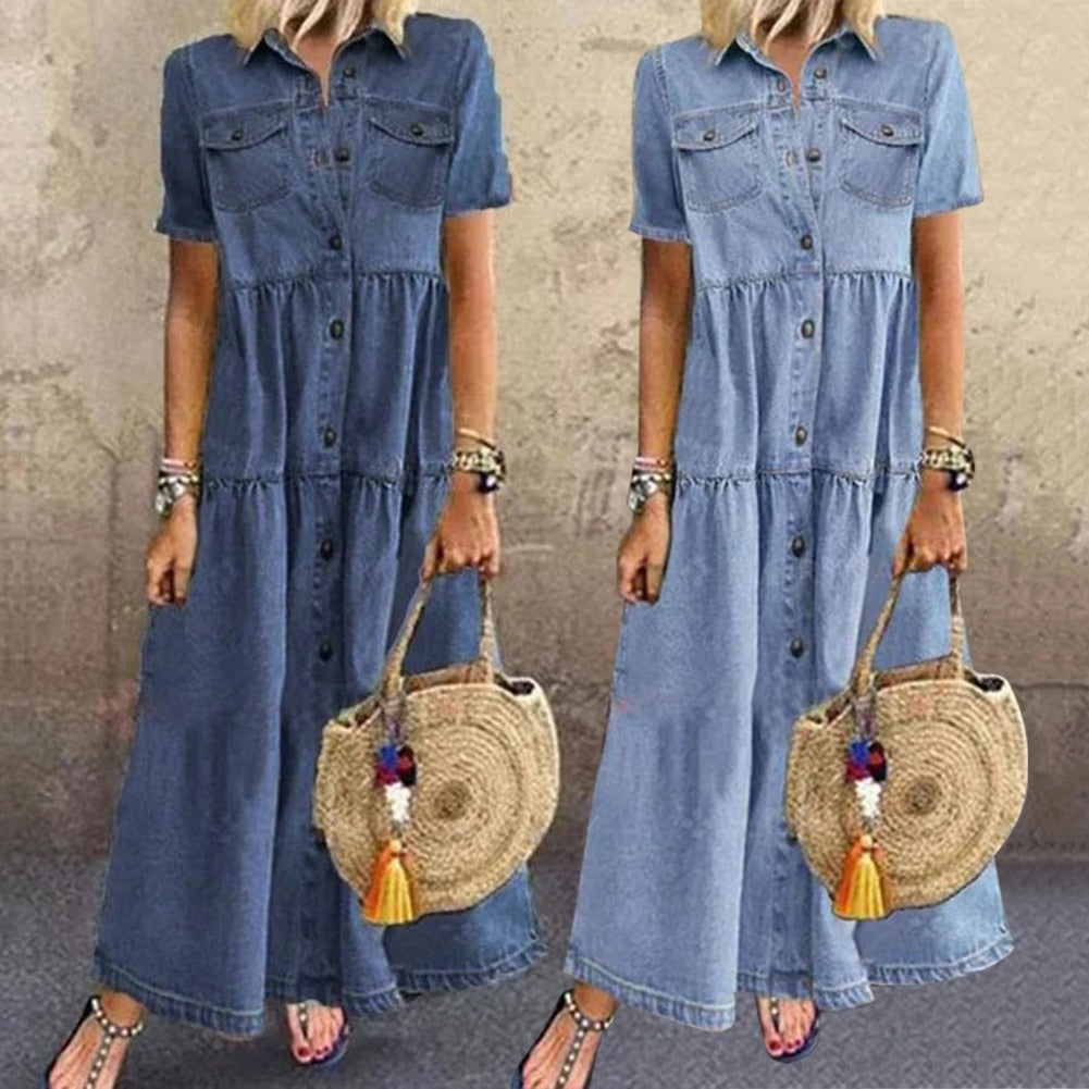 Out-Shine | Slimming Denim Dress