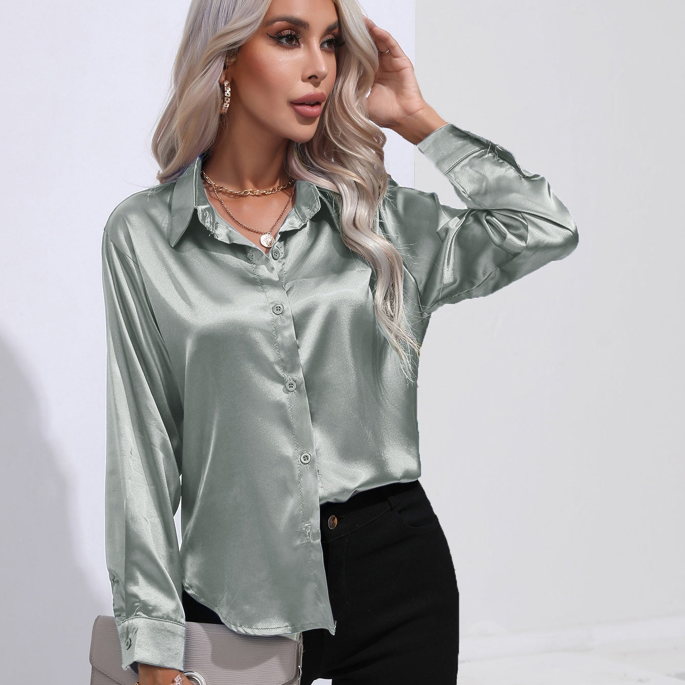 Out-Shine | Elegant Velvet - Faced Fitted Women's Shirt