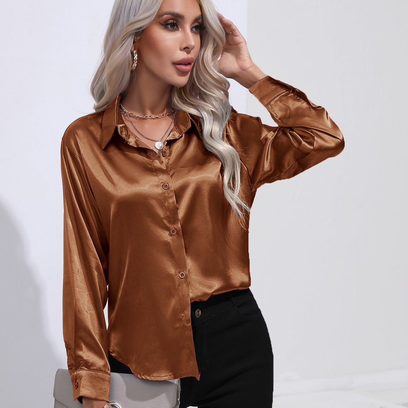 Out-Shine | Elegant Velvet - Faced Fitted Women's Shirt