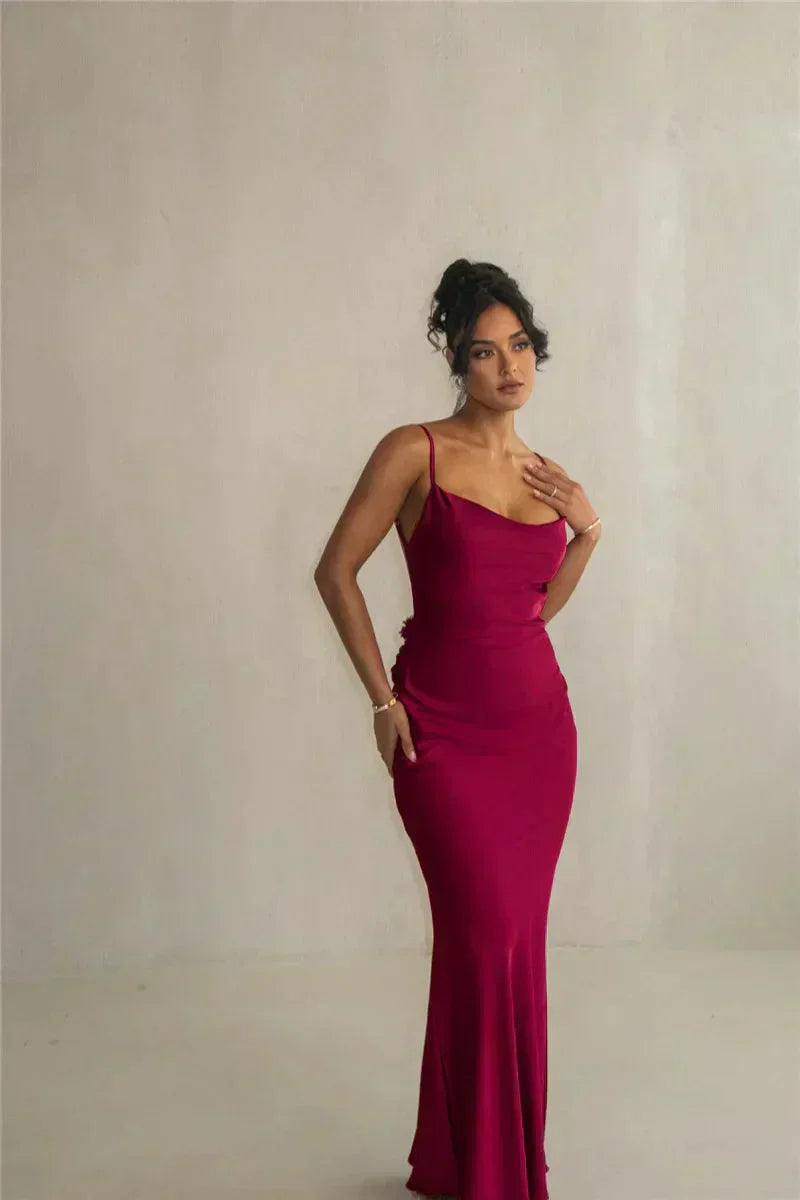 Out-Shine | Satin Flower Dress