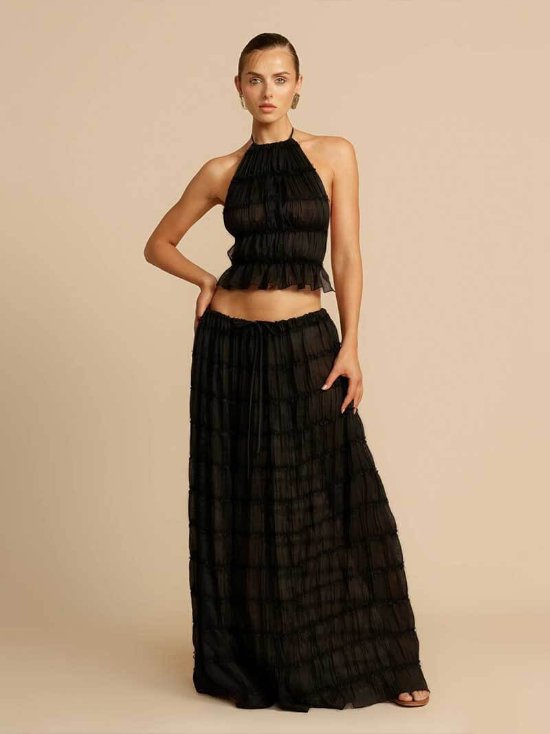 Out-Shine | Amen Backless Top and Long Skirt Set Stylish