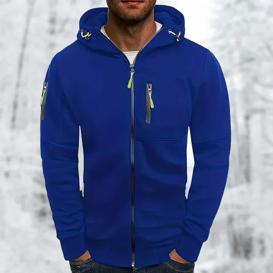 Out-Shine | Men's Long Sleeve Slim Fit Pocket Full Zip Sweatshirt Hoodie