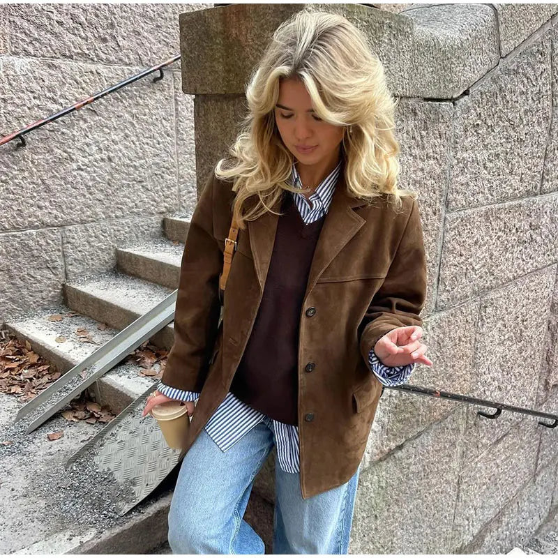Out-Shine | Suede Blazer for Women