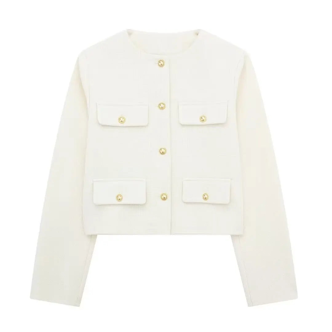 Out-Shine | Trendy Buttoned Short Blazer