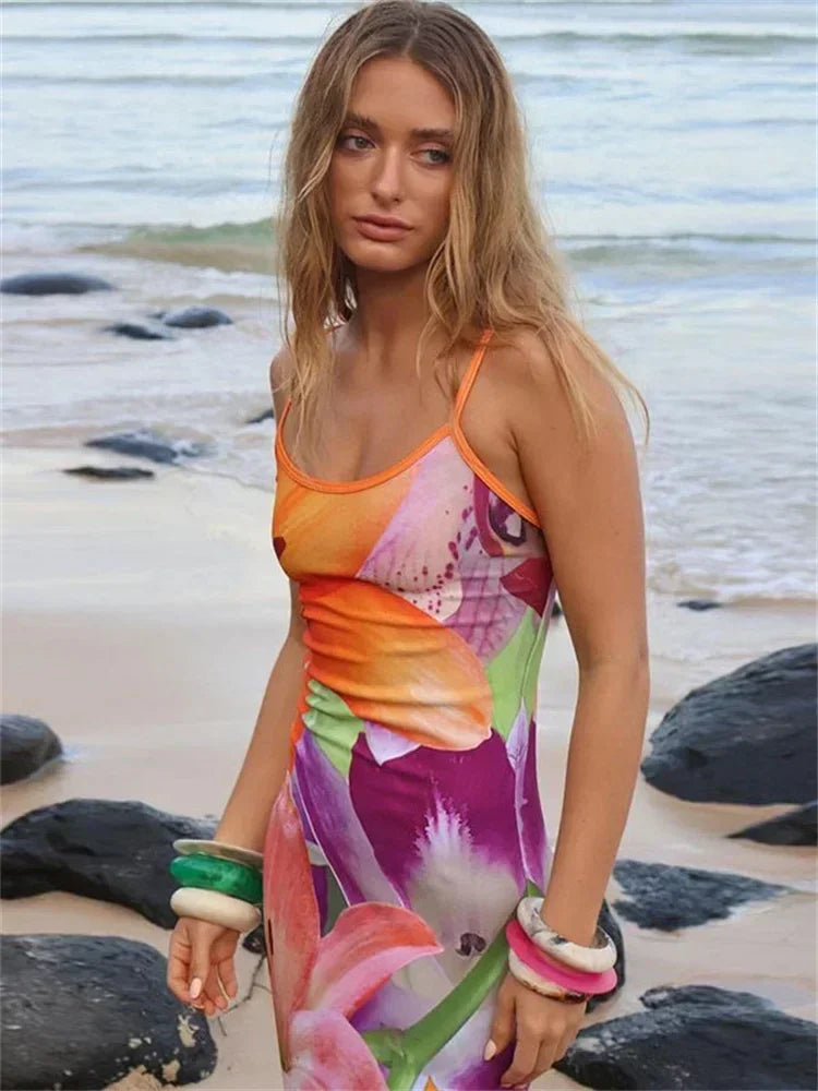 Out-Shine | Tossy Print Backless Maxi Dress