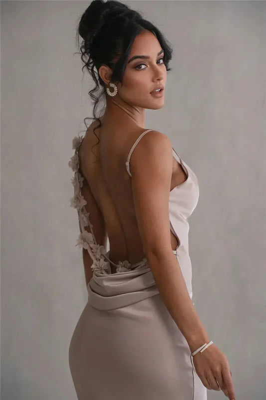 Out-Shine | Satin Flower Dress