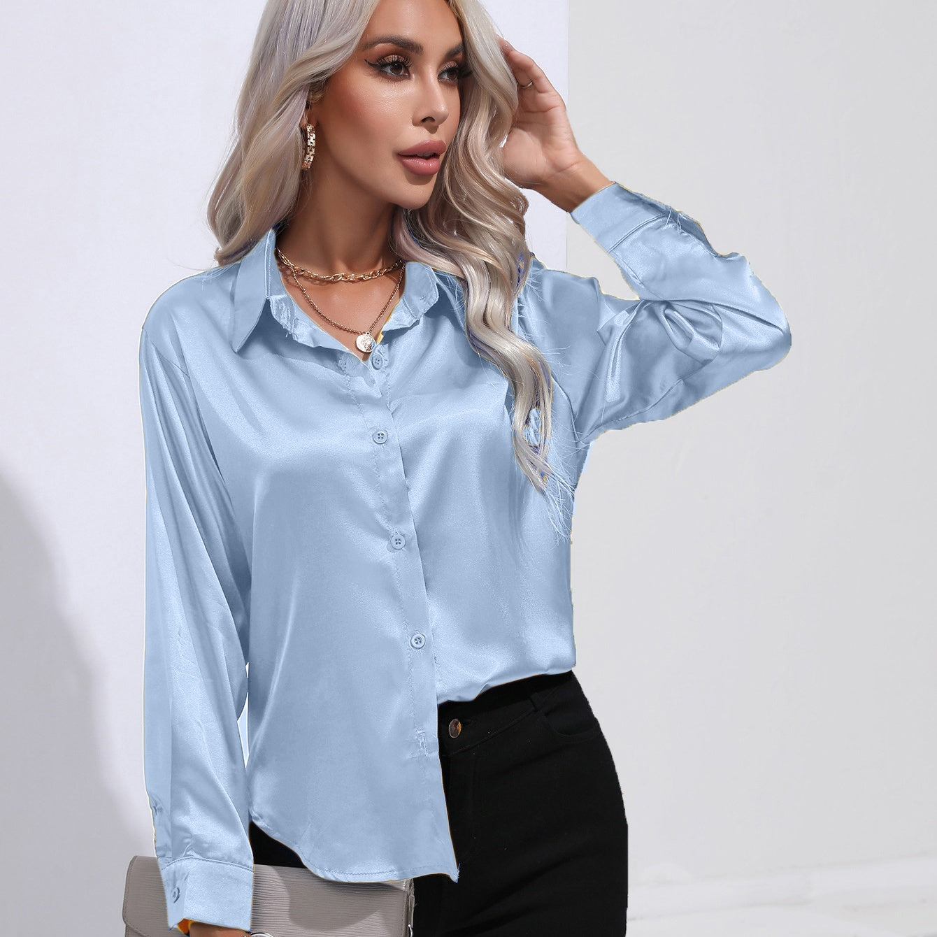 Out-Shine | Elegant Velvet - Faced Fitted Women's Shirt