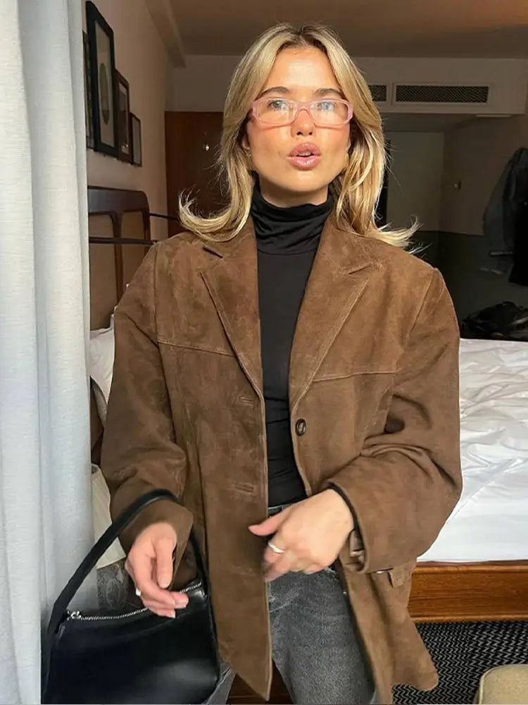Out-Shine | Suede Blazer for Women