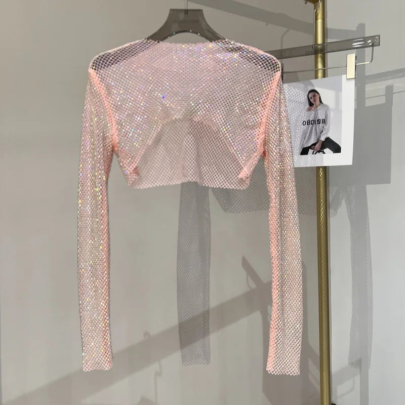 Out-Shine | Long Arm Mesh Top