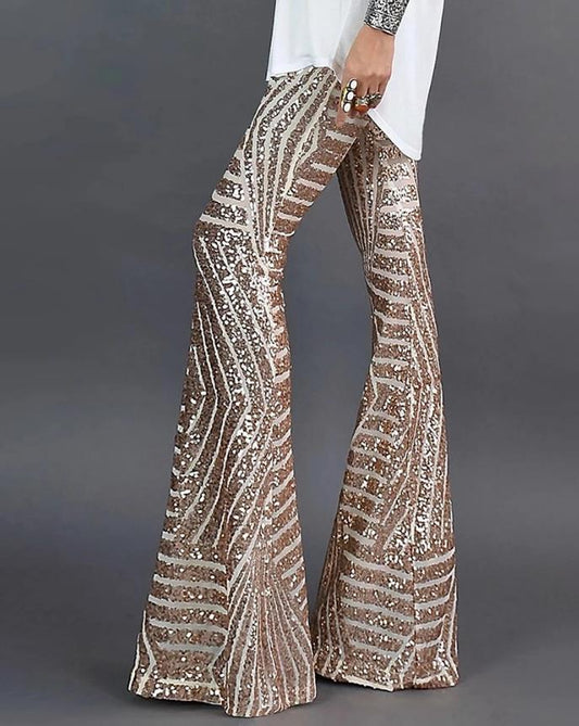 Out-Shine | Glittering Flared Trousers For Women