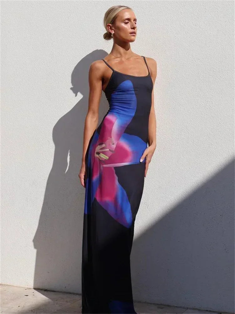 Out-Shine | Tossy Print Backless Maxi Dress