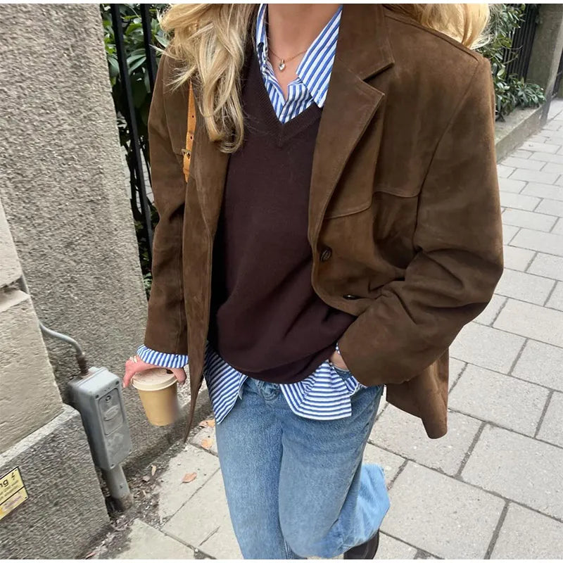 Out-Shine | Suede Blazer for Women