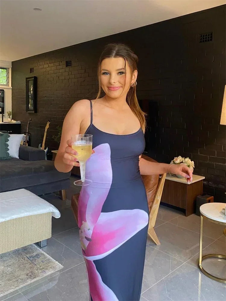 Out-Shine | Tossy Print Backless Maxi Dress