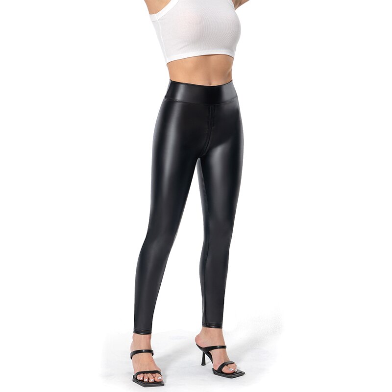 Out-Shine | Black Shiny Leggings with Zipper