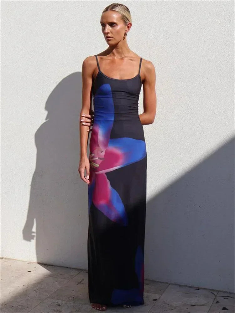 Out-Shine | Tossy Print Backless Maxi Dress