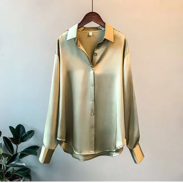 Out-Shine | Elegant Vintage Silk Blouse For Women