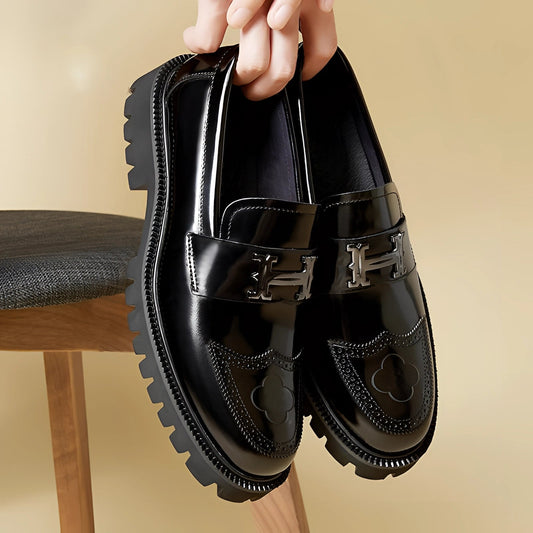 Out-Shine | Burgundy Leather Loafer Men - Designer Thick Sole