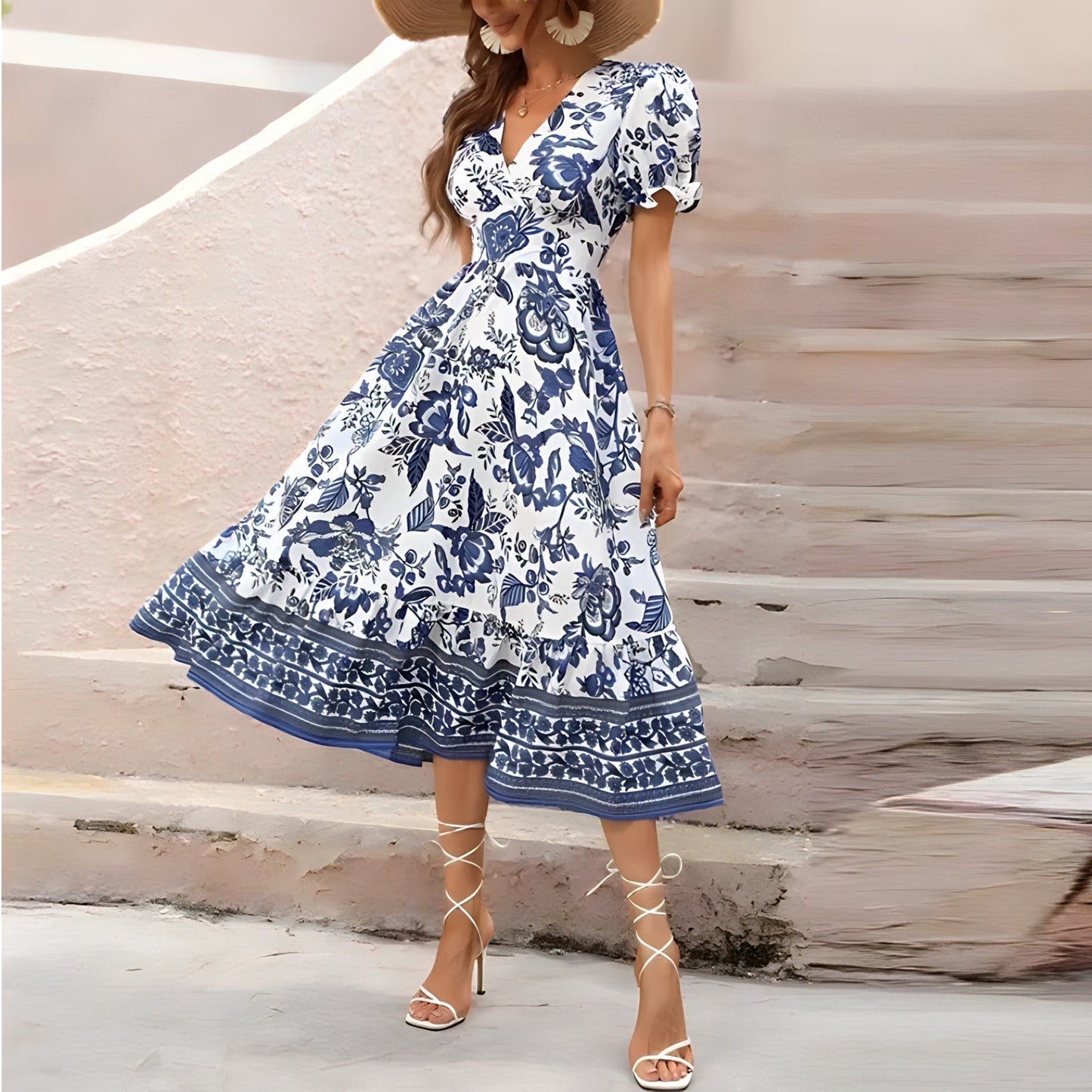 Deslumbra | Vestido negro con escote en V para ocasiones románticas