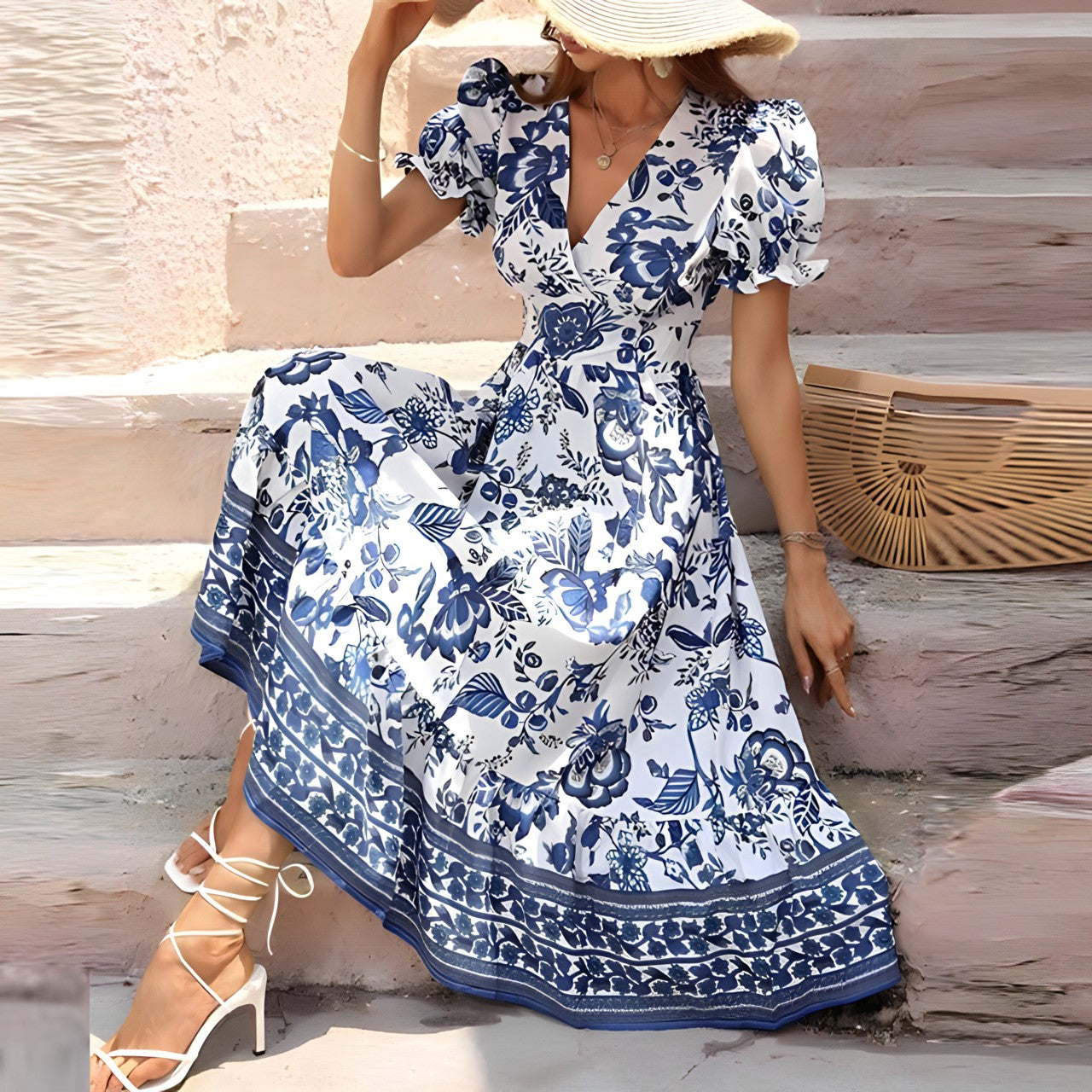 Deslumbra | Vestido negro con escote en V para ocasiones románticas