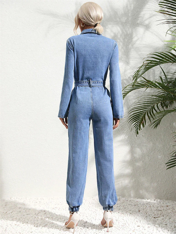 Out-Shine | Jumpsuit With Belt And Long Sleeves For Women