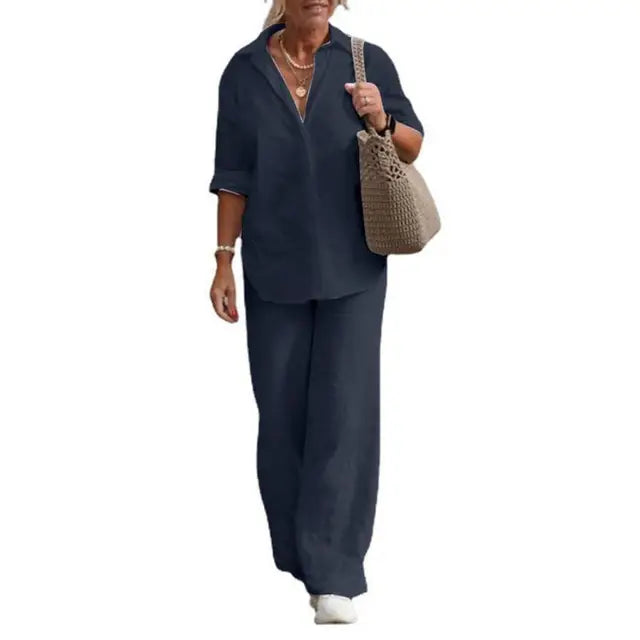 Out-Shine | Black Linen Two-piece
