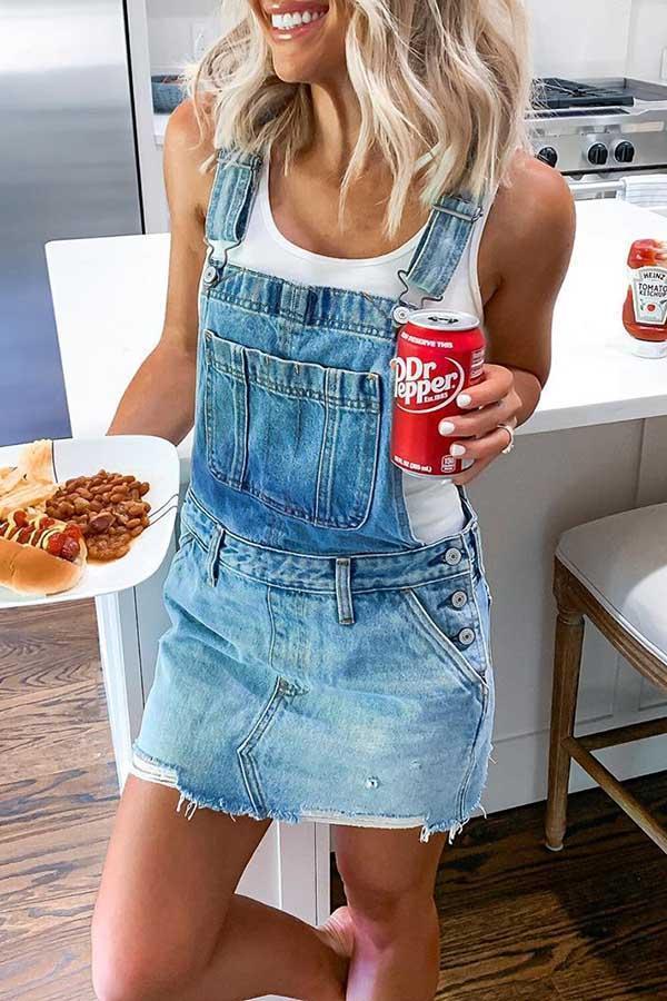 Out-Shine | Denim Casual Overall Mini Dress