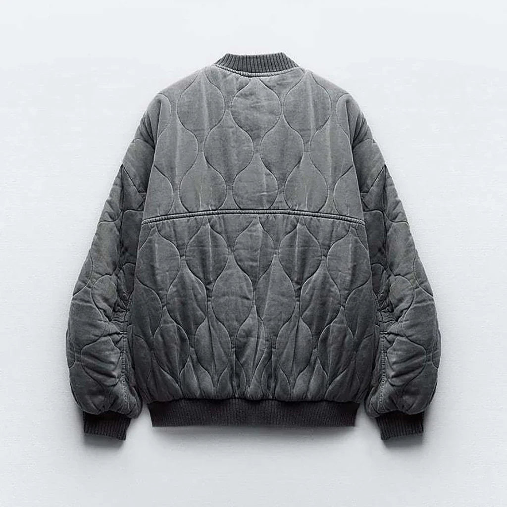 Out Shine | Women's Loose Fit Gray Bomber Jacket