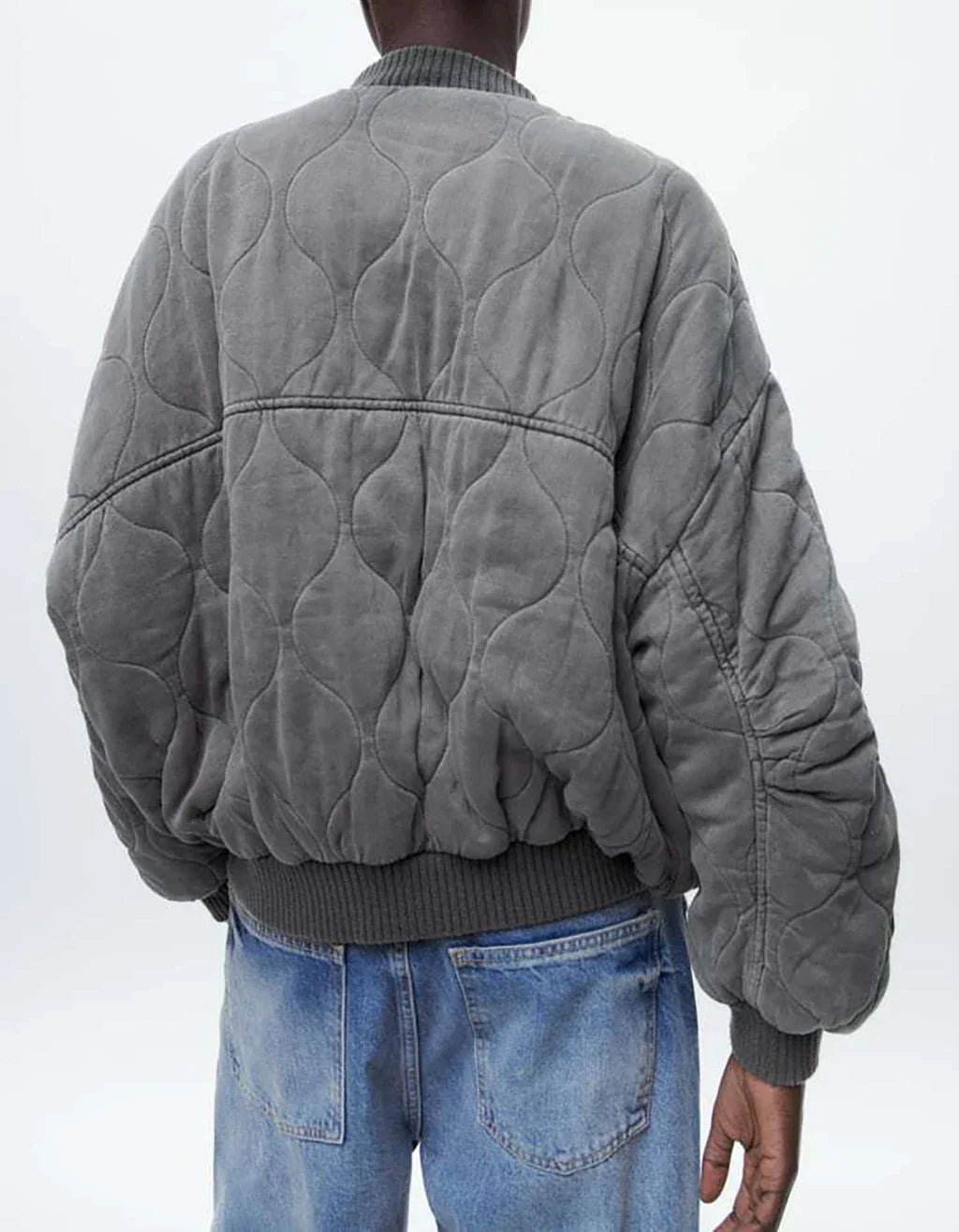 Out Shine | Women's Loose Fit Gray Bomber Jacket
