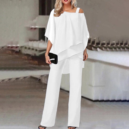 Out-Shine | Ladies Two-piece Set with Shoulderless Blouse
