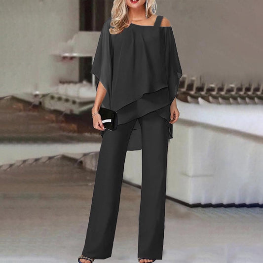 Out-Shine | Ladies Two-piece Set with Shoulderless Blouse