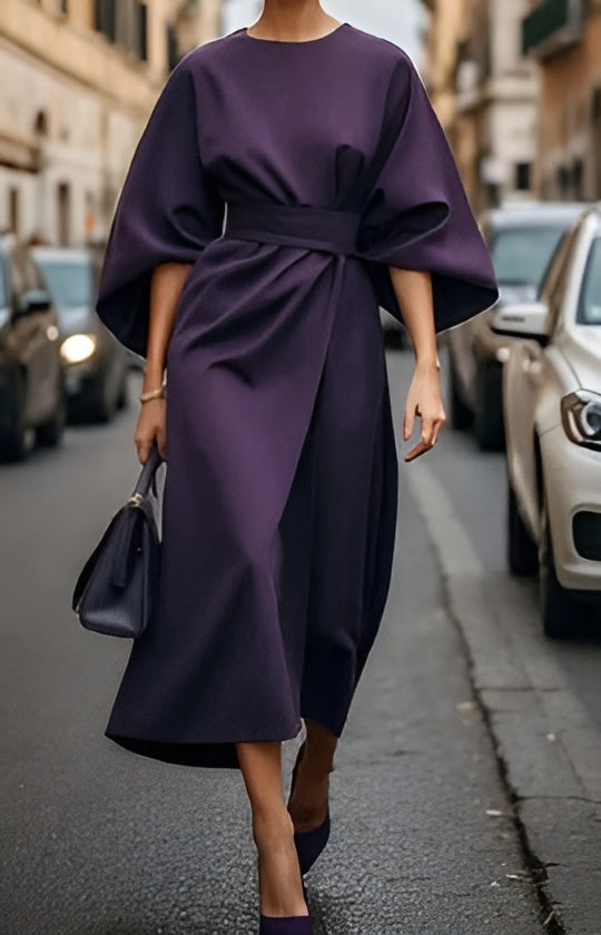 Out-Shine | Stylish Lantern Sleeve Dress With A Bow