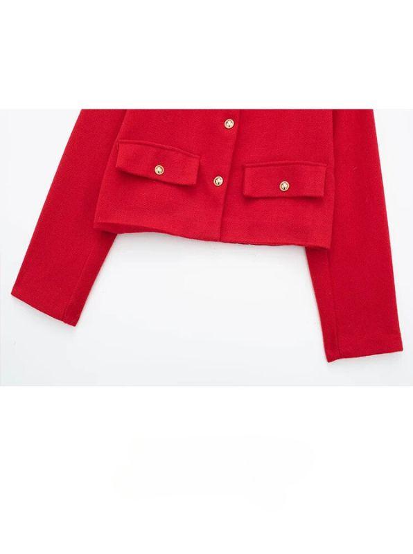 Out-Shine | Trendy Buttoned Short Blazer