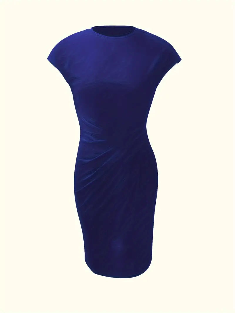 Out-Shine | Solid - Colored Dress With A Round Neckline